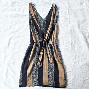 Myne Striped Midi Silk Dress, Size 2